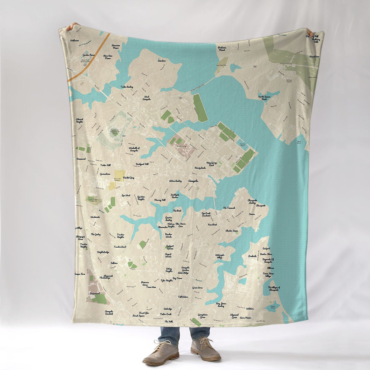 Annapolis Maryland Modern Wave Blanket - Maritime Tribes USABlanket