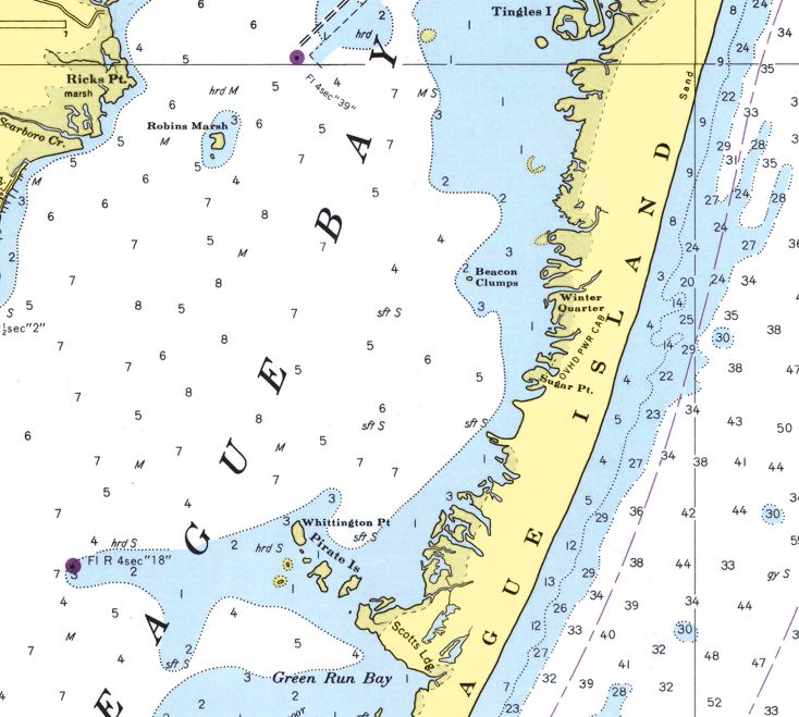 Assateague National Seashore, Fenwick Island to Chincoteague Chart Scarf - Maritime Tribes USAScarf