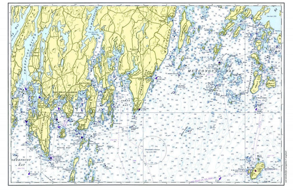 Monhegan to Pemaquid, ME Nautical Chart Placemat