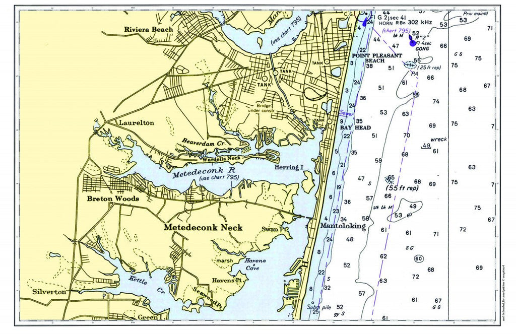 Bay Head, New Jersey Chart Placemat - Maritime Tribes USALaminated Placemat