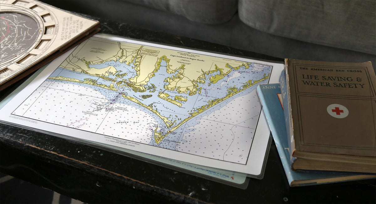 Beaufort, North Carolina Chart Placemat - Maritime Tribes USALaminated Placemat