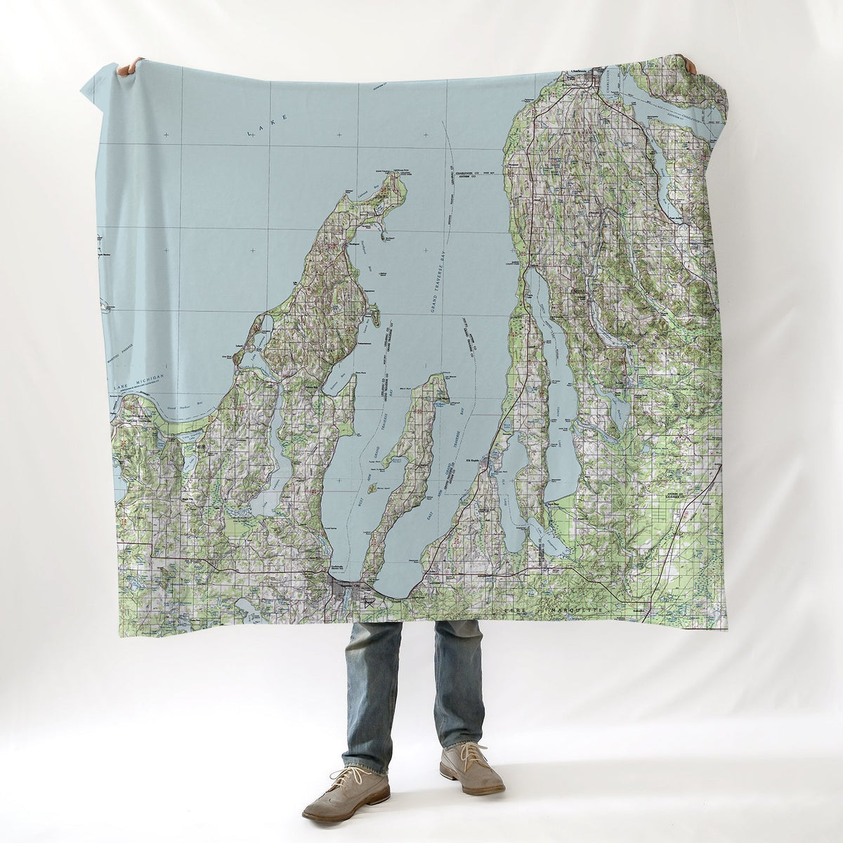Bellaire, MITopo Map Blanket - Maritime Tribes USABlanket