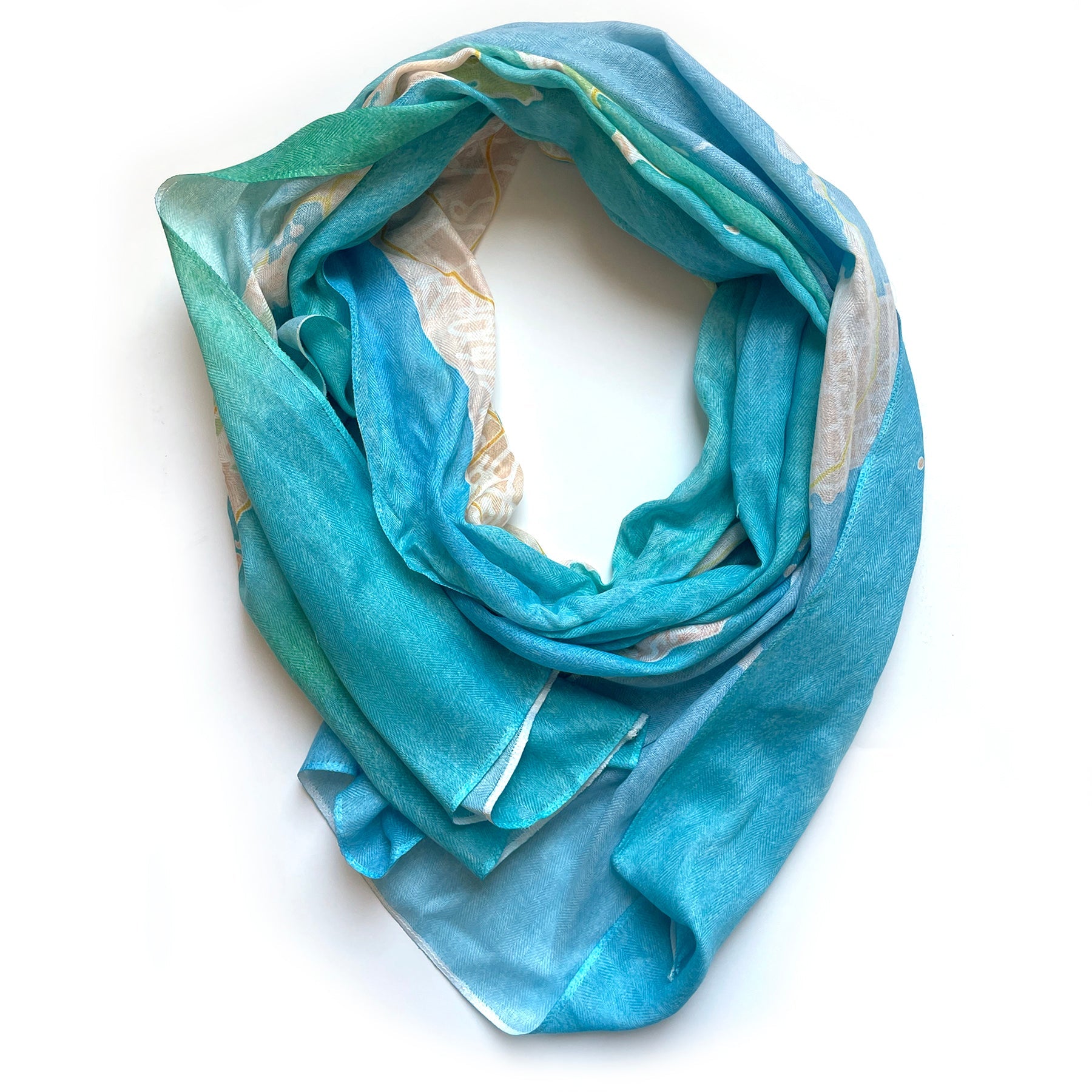Bermuda Watercolor Map Scarf - Maritime Tribes USAScarf