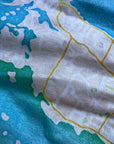 Bermuda Watercolor Map Scarf - Maritime Tribes USAScarf