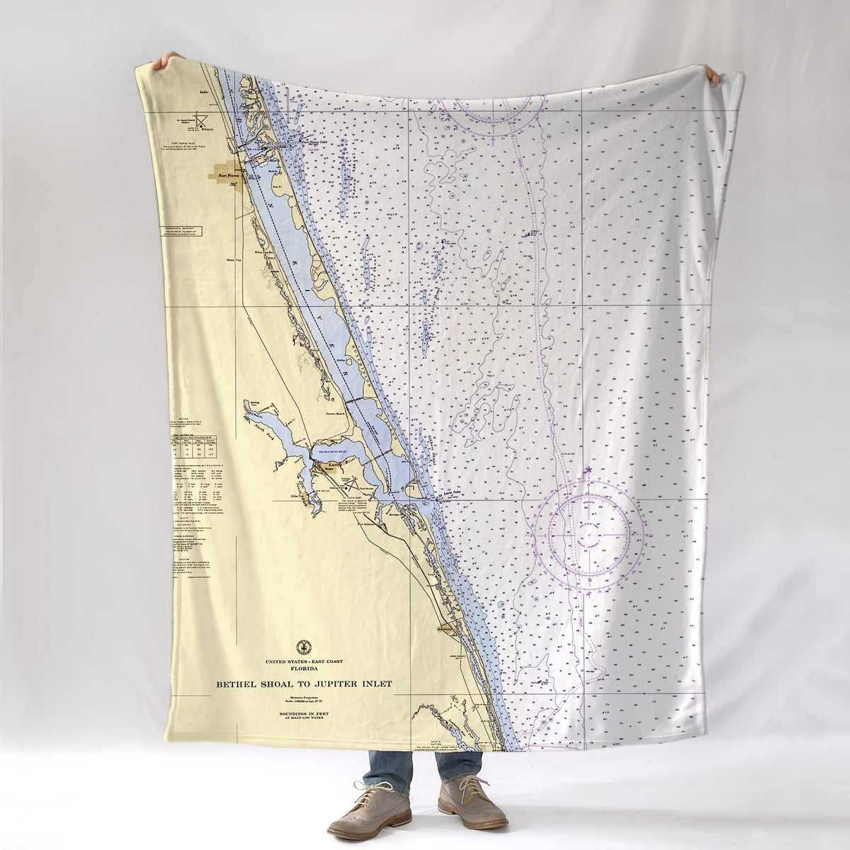 Bethel Shoal to Jupiter Inlet (Hutchinson Island & Port St. Lucie, FL) Blanket - Maritime Tribes USABlanket