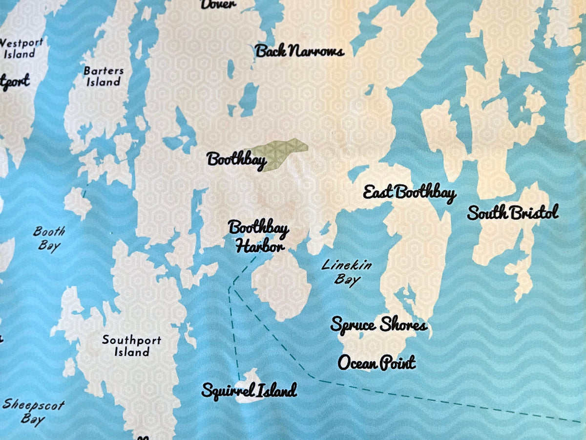 Boothbay Harbor, ME Modern Wave (Less Detail) Quick Dry Towel - Maritime Tribes USATowel