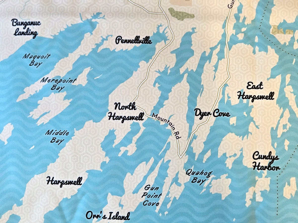Boothbay Harbor, ME Modern Wave (Less Detail) Quick Dry Towel - Maritime Tribes USATowel