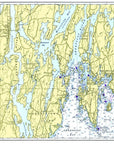 Boothbay to Bath, Maine Nautical Chart Placemat - Maritime Tribes USALaminated Placemat