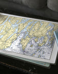 Boothbay to Bath, Maine Nautical Chart Placemat - Maritime Tribes USALaminated Placemat