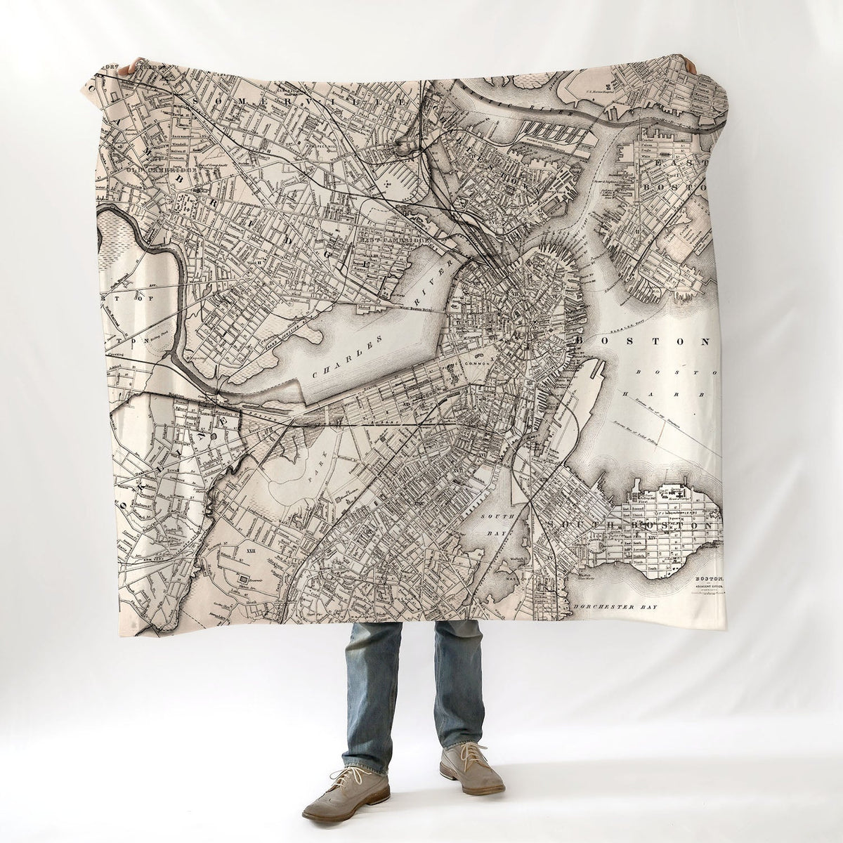 Boston Antique Map Blanket - Maritime Tribes USABlanket