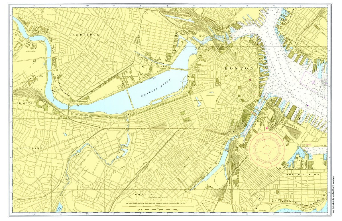 Boston & Brookline Urban Chart Placemat - Maritime Tribes USALaminated Placemat