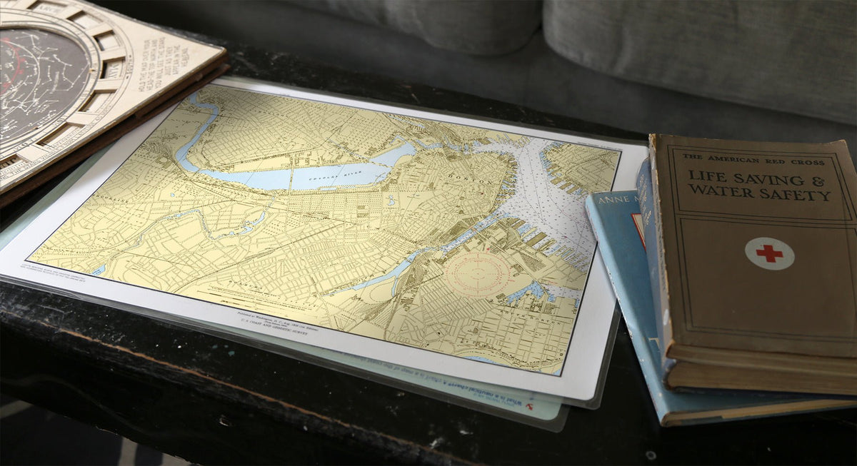 Boston & Brookline Urban Chart Placemat - Maritime Tribes USALaminated Placemat