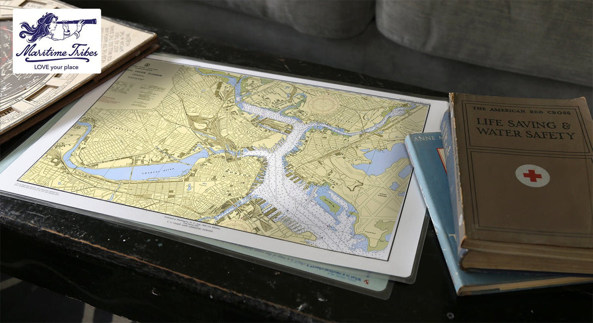 Boston Inner Harbor Chart Placemat - Maritime Tribes USALaminated Placemat
