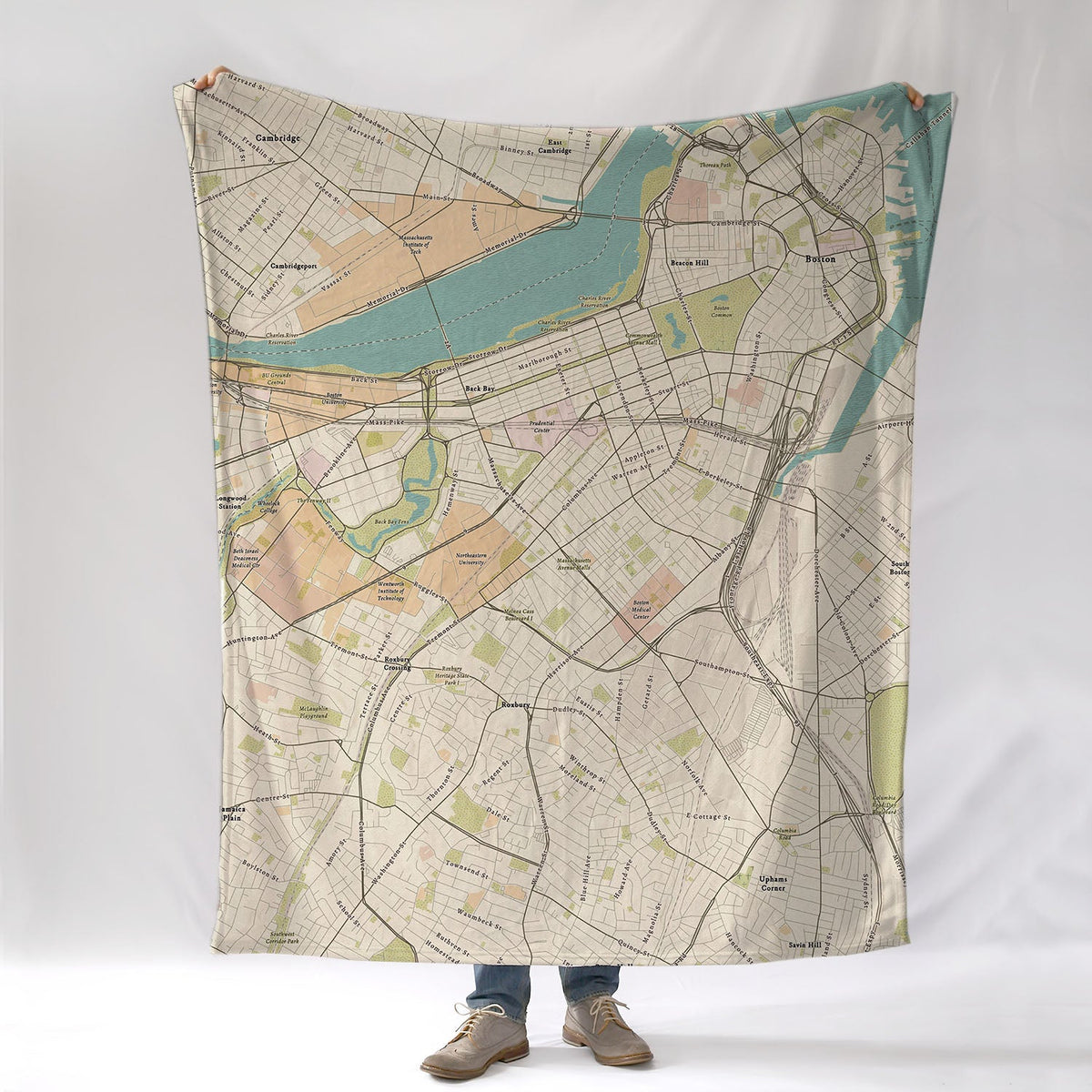 Boston South End Sea Glass Map Blanket - Maritime Tribes USABlanket