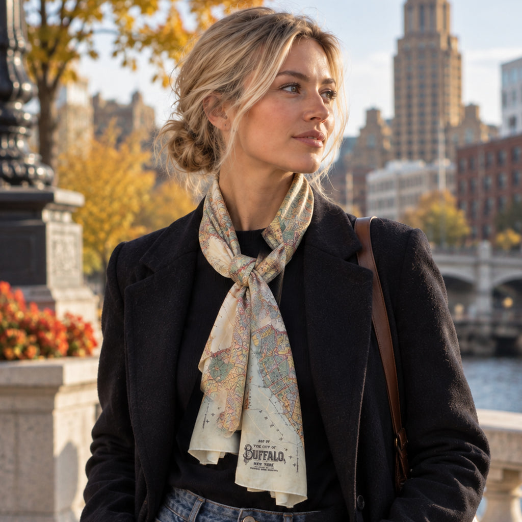 Buffalo, New York Vintage Map Scarf