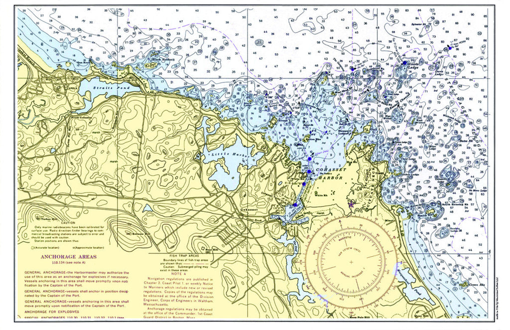 Cohasset, MA Vintage Chart Placemat