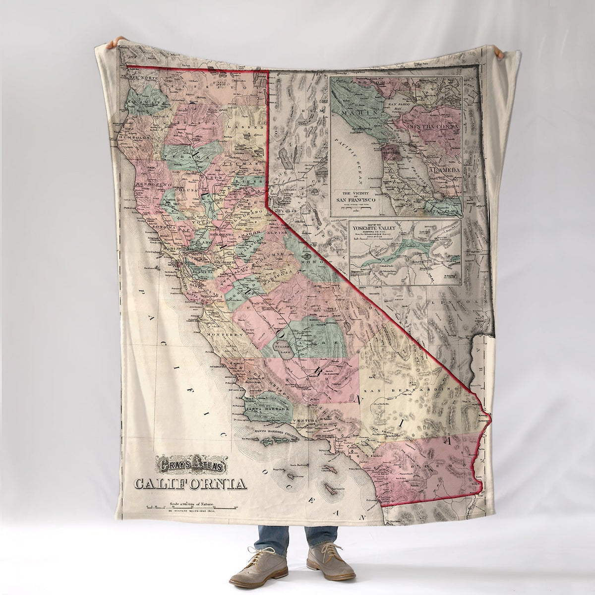California Vintage State Map Blanket - Maritime Tribes USABlanket