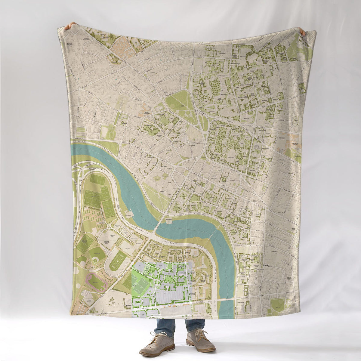Cambridge - Harvard Square, MA Sea Glass Map Blanket - Maritime Tribes USABlanket