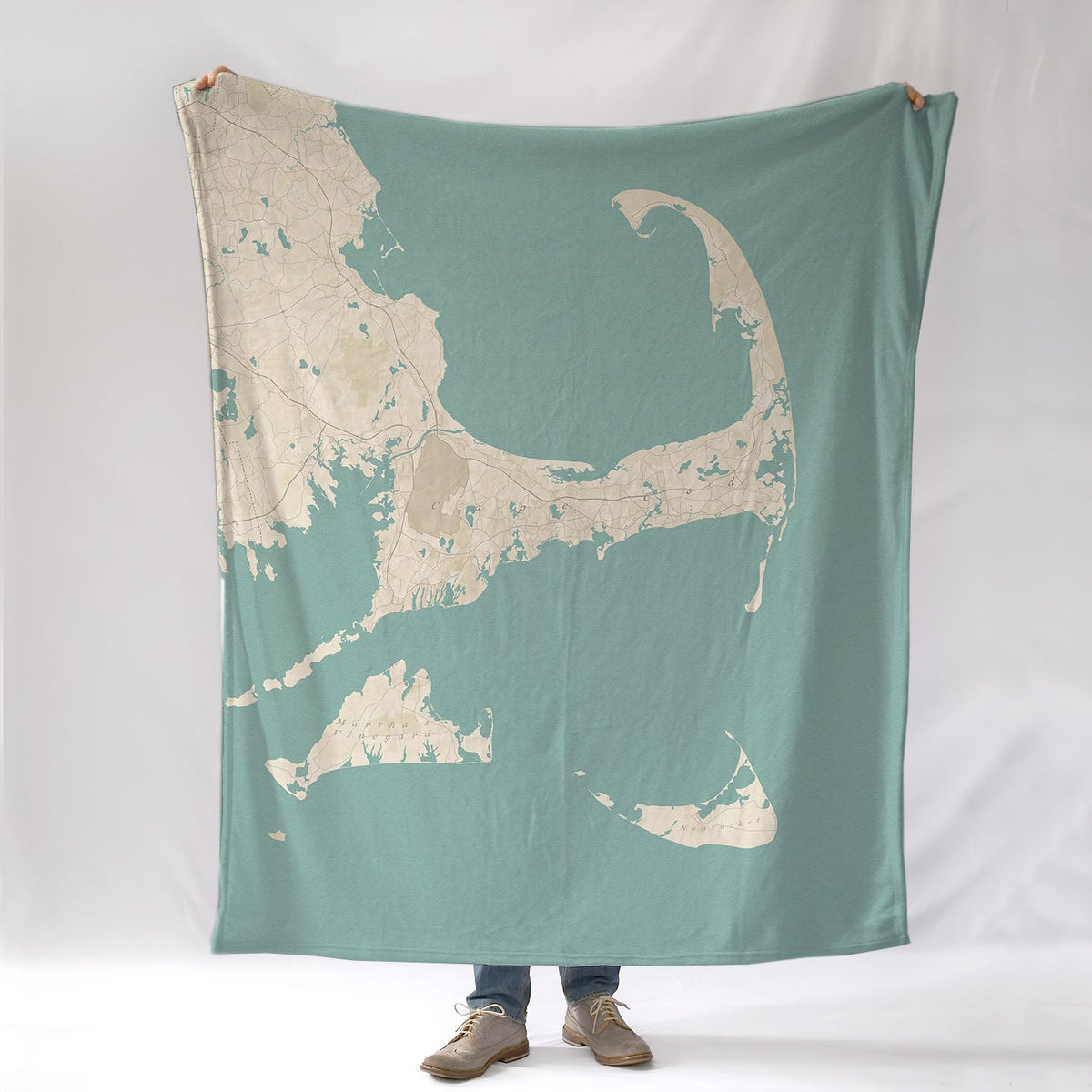 Cape Cod and the Islands MA Seaglass Map Blanket - Maritime Tribes USABlanket