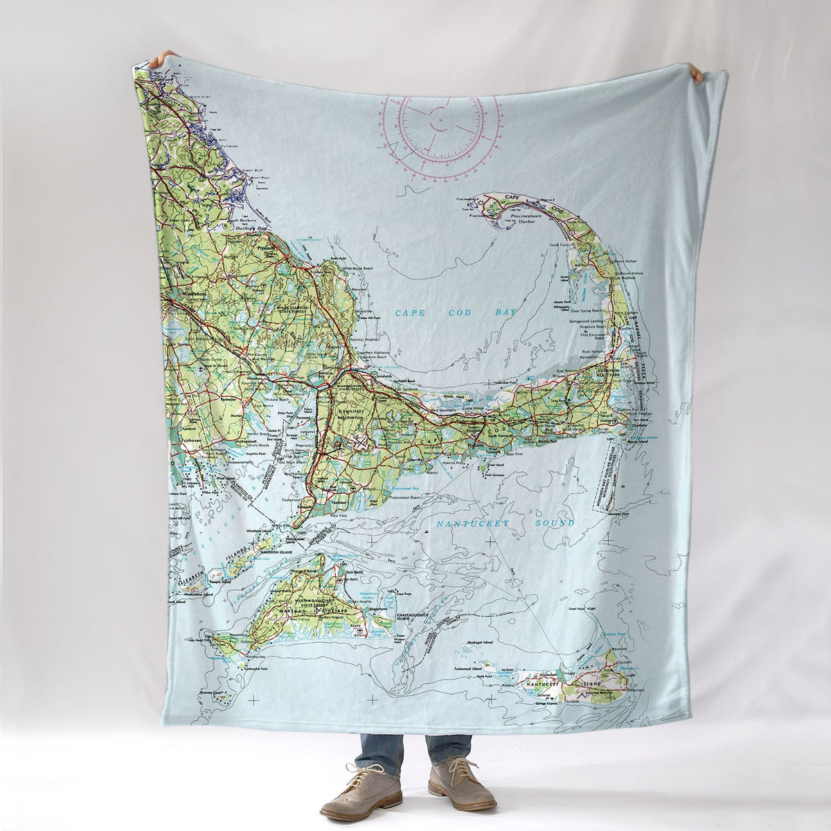 Cape Cod and the Islands, Topographical Map Blanket - Maritime Tribes USABlanket