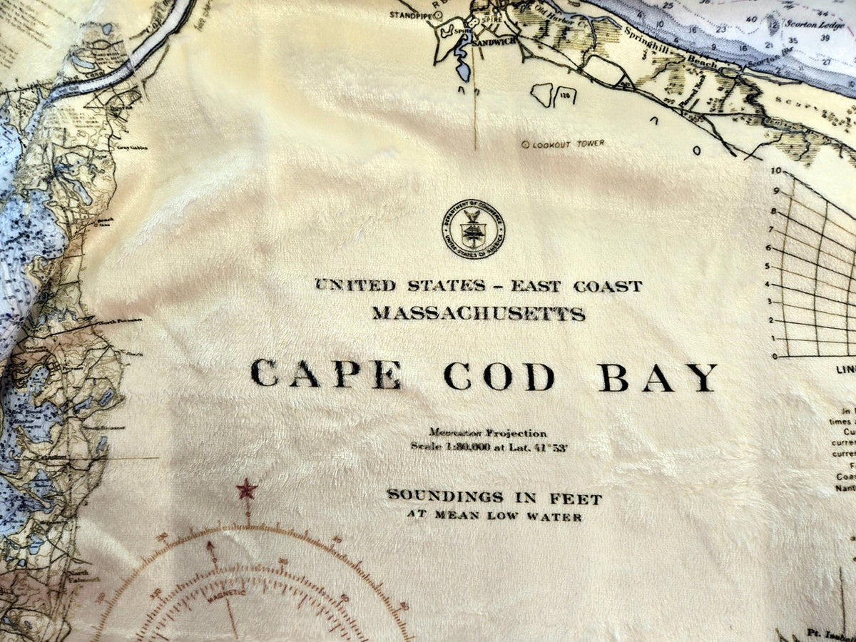 Cape Cod, MA Nautical Chart Blanket - Maritime Tribes USABlanket