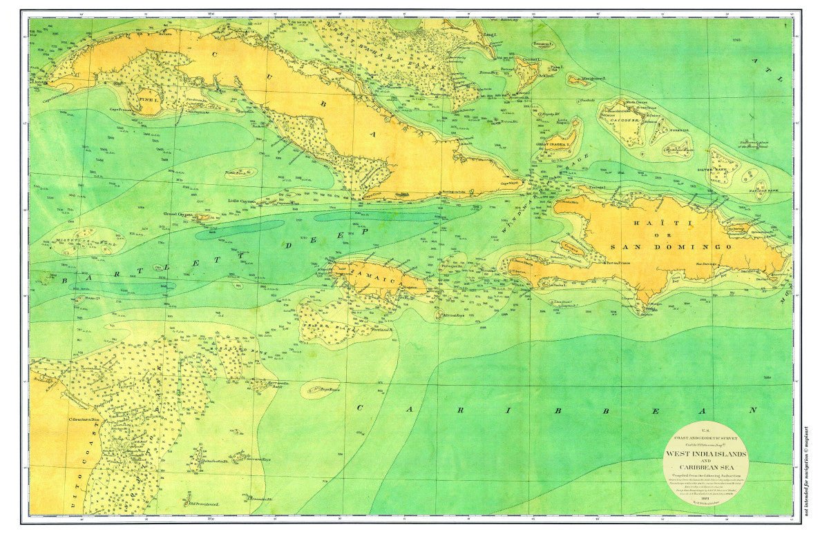 Caribbean (Jamaica & Cuba) Chart Placemat - Maritime Tribes USALaminated Placemat