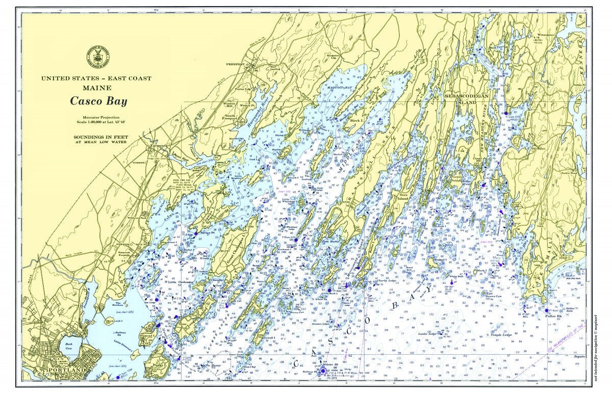 Casco Bay, Maine Chart Placemat - Maritime Tribes USALaminated Placemat