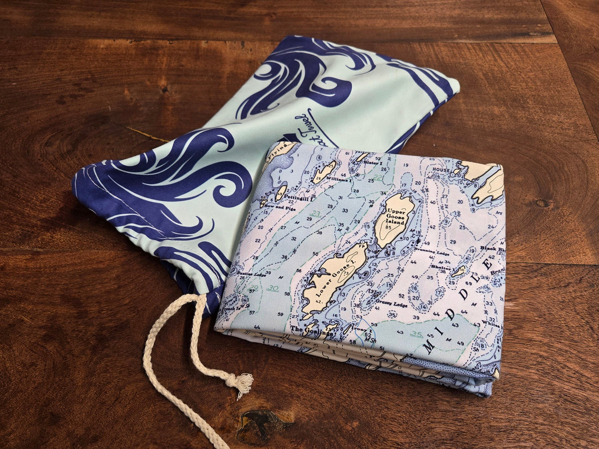 Casco Bay, ME Nautical Chart Quick Dry Towel - Maritime Tribes USATowel