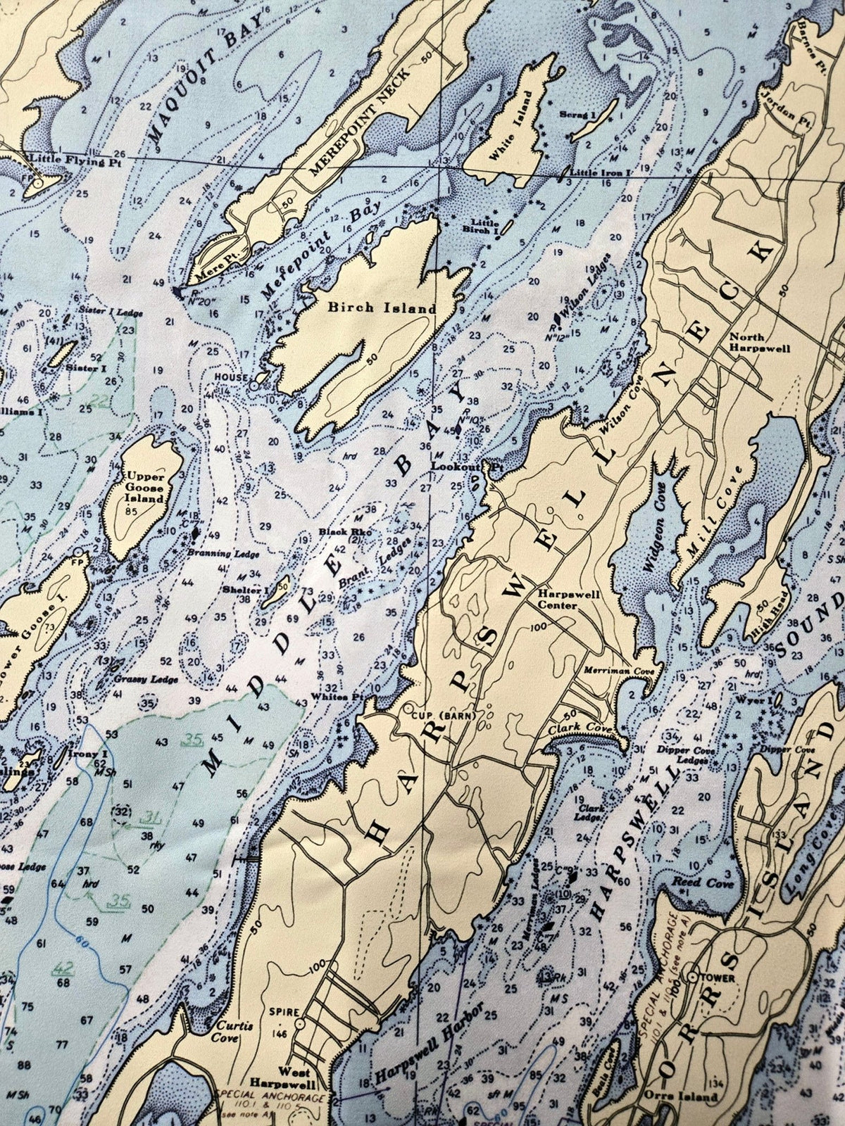 Casco Bay, ME Nautical Chart Quick Dry Towel - Maritime Tribes USATowel
