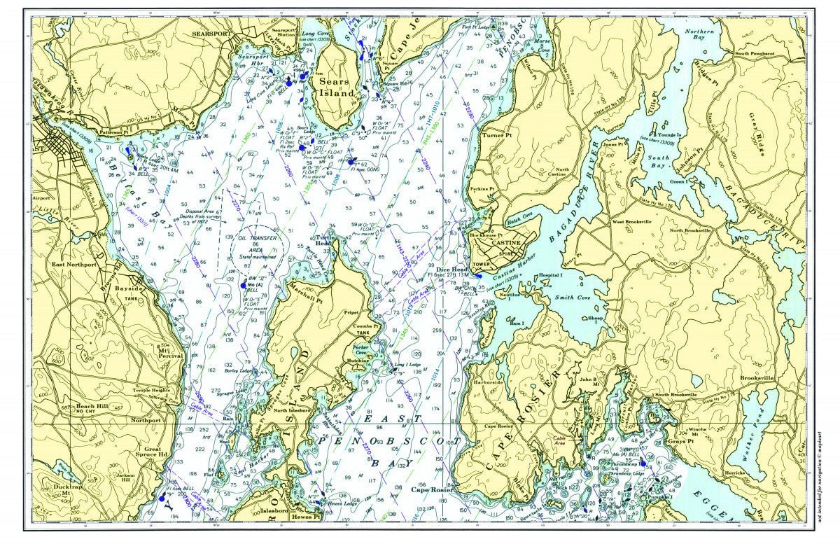 Castine, Maine Chart Placemat - Maritime Tribes USALaminated Placemat