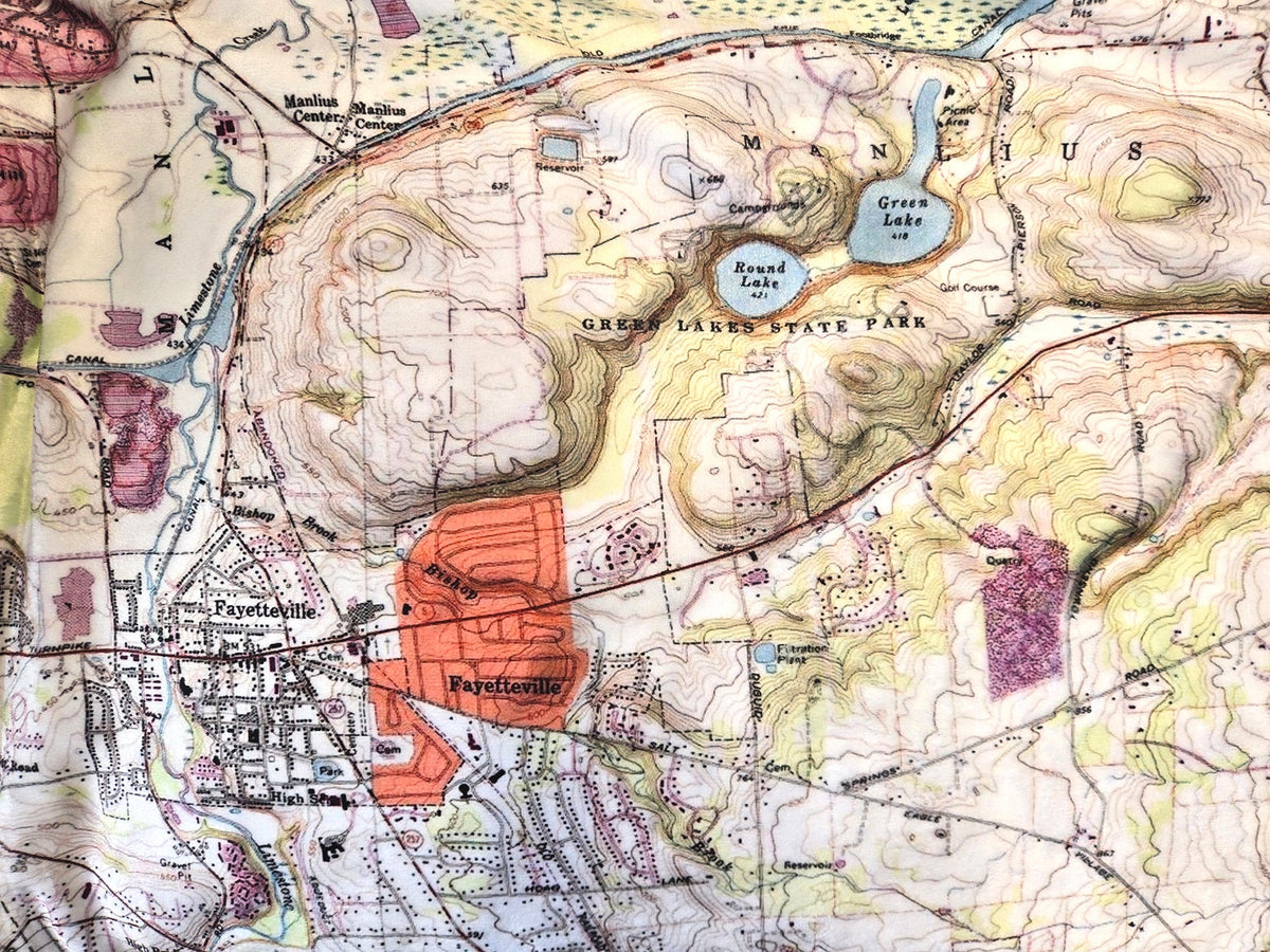 Cazenovia Lake NY Topo Map Blanket - Maritime Tribes USABlanket