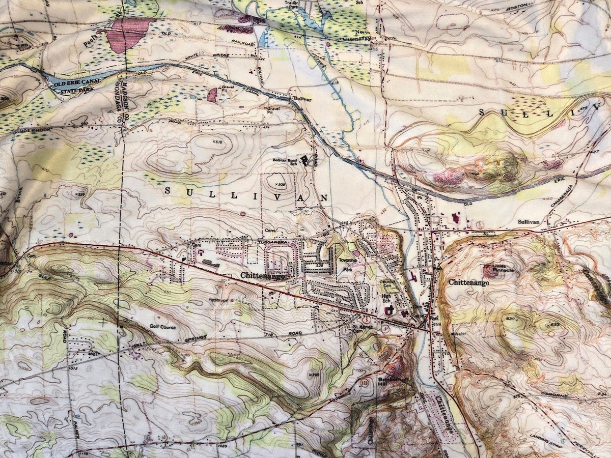 Cazenovia Lake NY Topo Map Blanket - Maritime Tribes USABlanket
