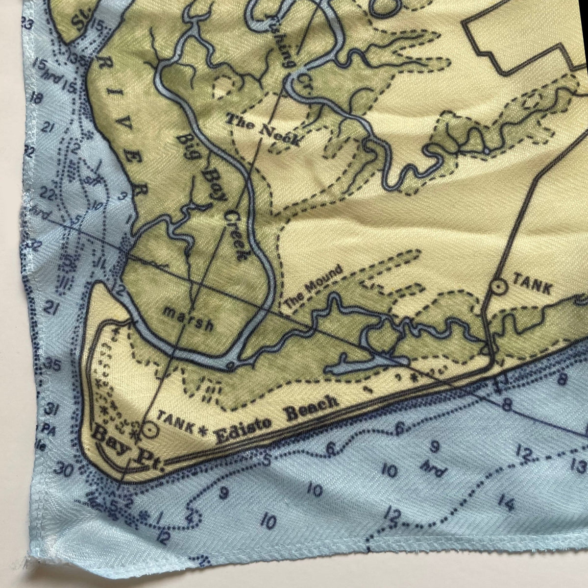 Charleston, SC Nautical Chart Scarf - Maritime Tribes USAScarf