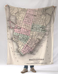 Charleston, SC Vintage 1886 Map Blanket - Maritime Tribes USABlanket