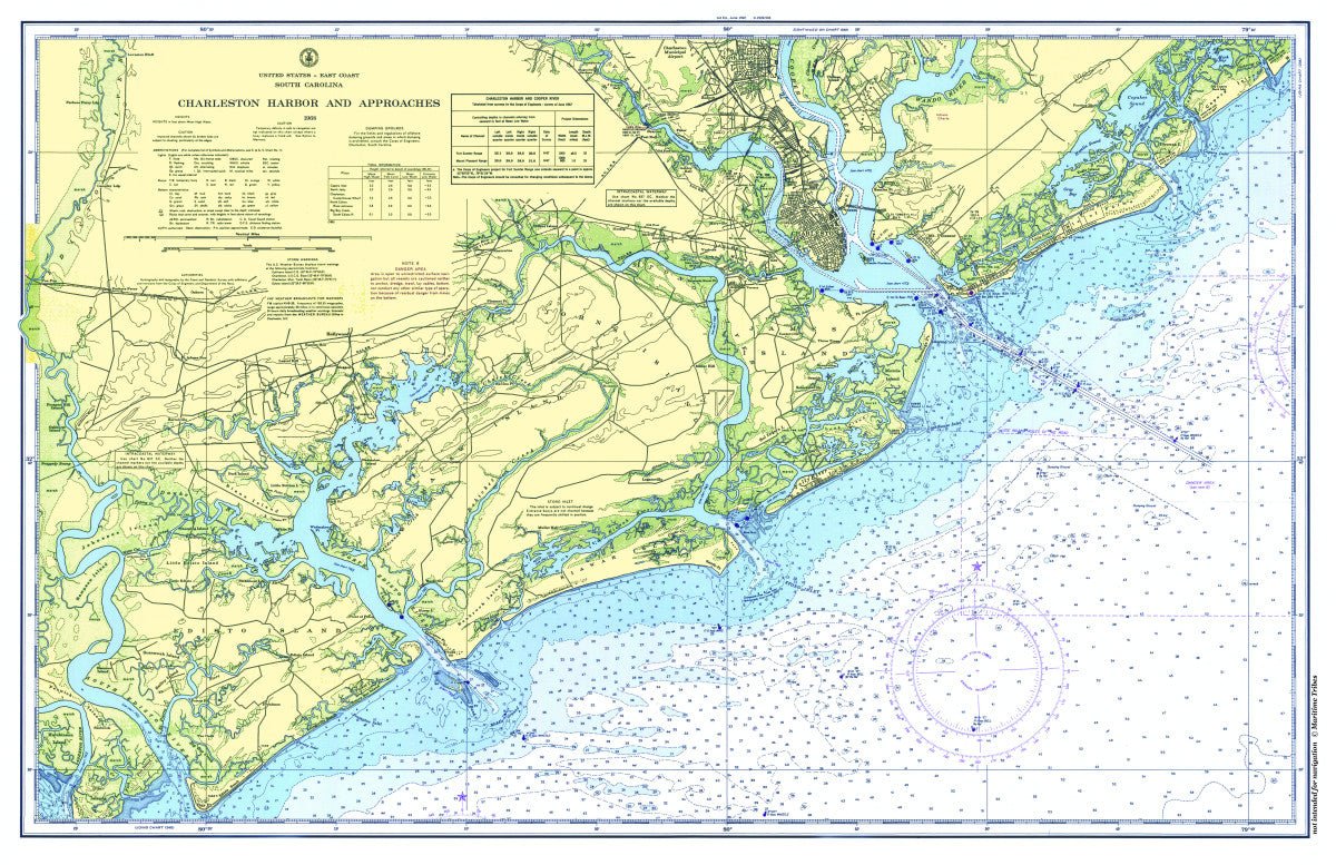 Charleston, South Carolina Nautical Chart Placemat - Maritime Tribes USALaminated Placemat