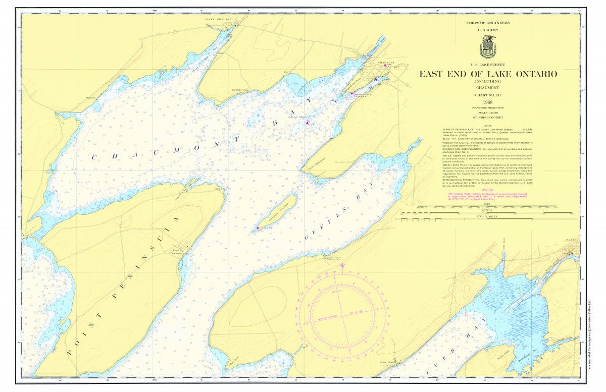 Chaumont Bay, New York Chart Placemat - Maritime Tribes USALaminated Placemat
