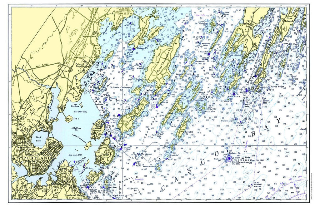Chebeague Island, Maine Chart Placemat - Maritime Tribes USALaminated Placemat