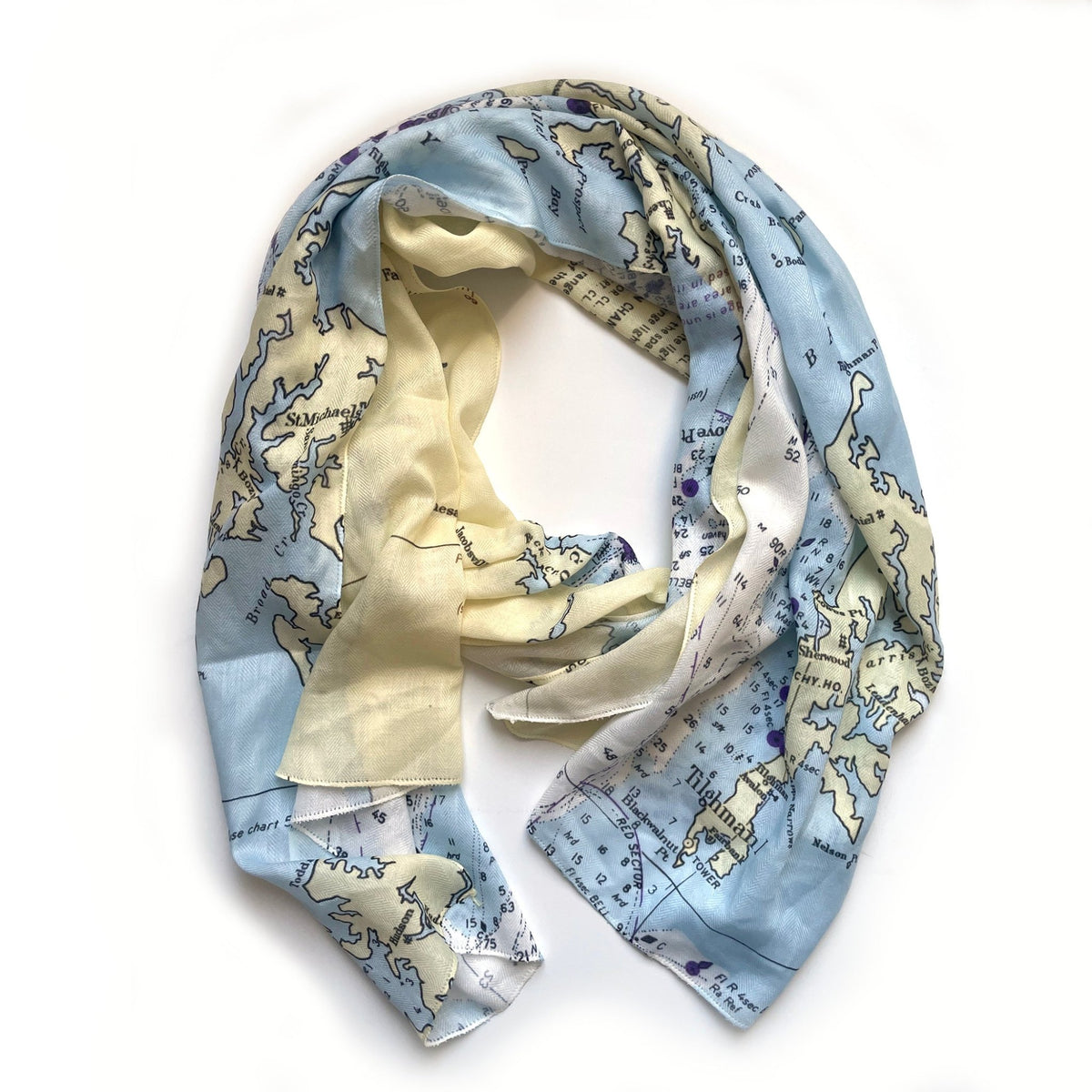 Chesapeake Bay Nautical Chart Scarf - Maritime Tribes USAScarf