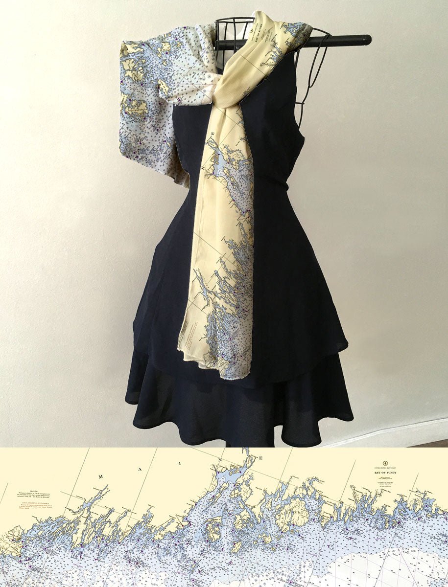 Coast of Maine Chart Scarf - Maritime Tribes USAScarf