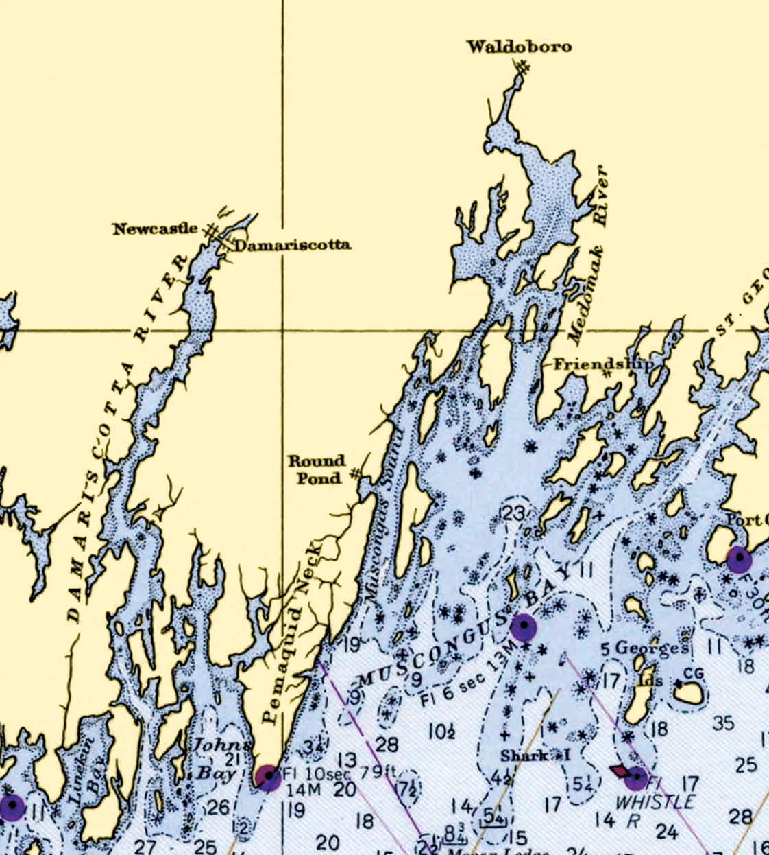 Coast of Maine, Nautical Chart Blanket - Maritime Tribes USABlanket