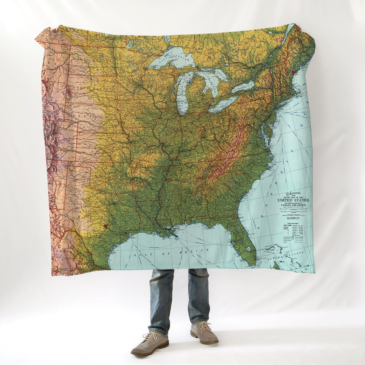 "Connected by Love" : ) Map Blanket - Maritime Tribes USA