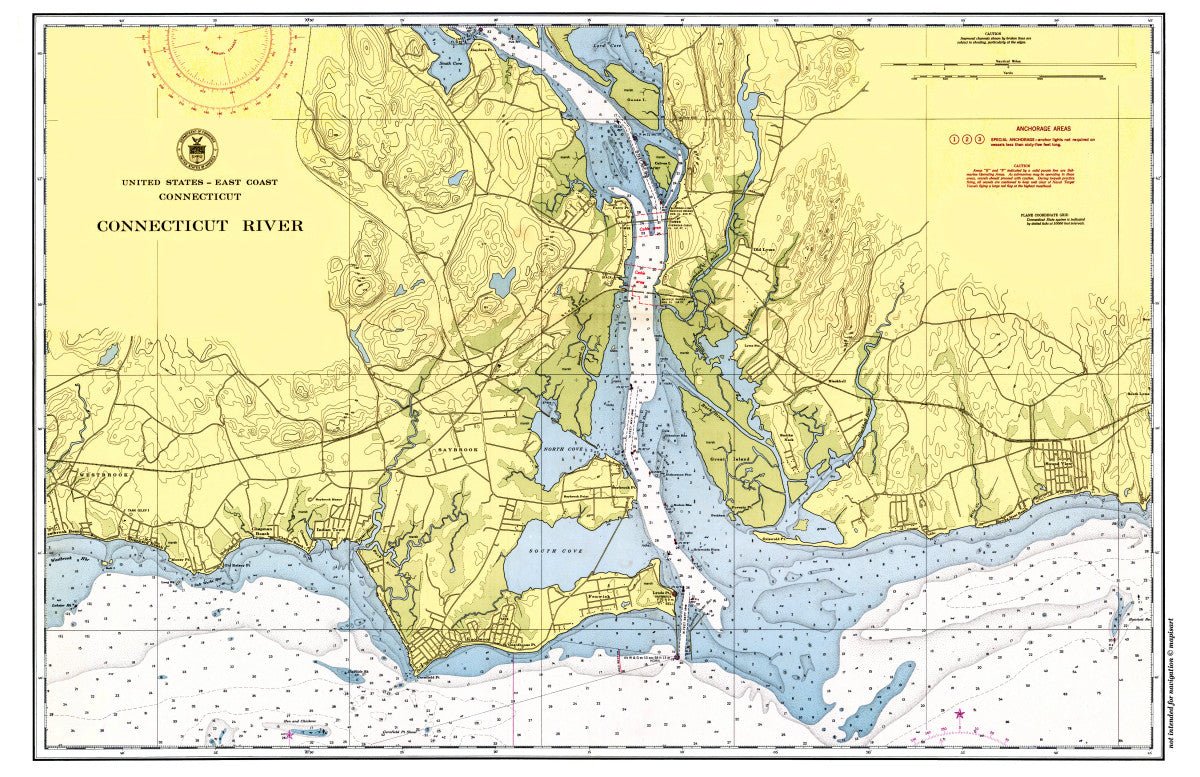 Connecticut River Chart Placemat - Maritime Tribes USALaminated Placemat