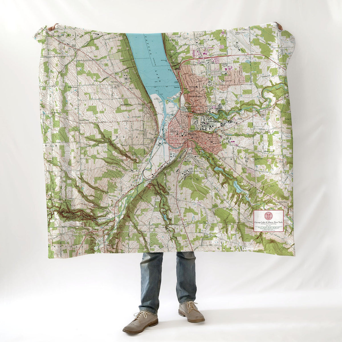 Cornell University / Ithaca New York Topo Map Blanket - Maritime Tribes USABlanket
