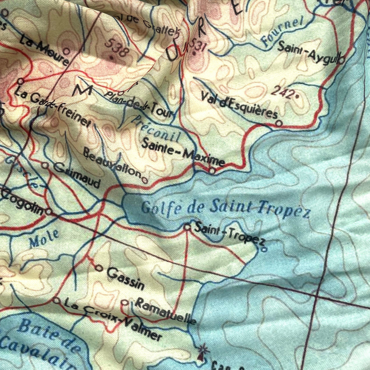 Côte d'Azur, (South of France a.k.a. French Riviera) Map Scarf - Maritime Tribes USAScarf