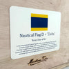 "D" Nautical Flag in Glass-Free Shadow Box Frame