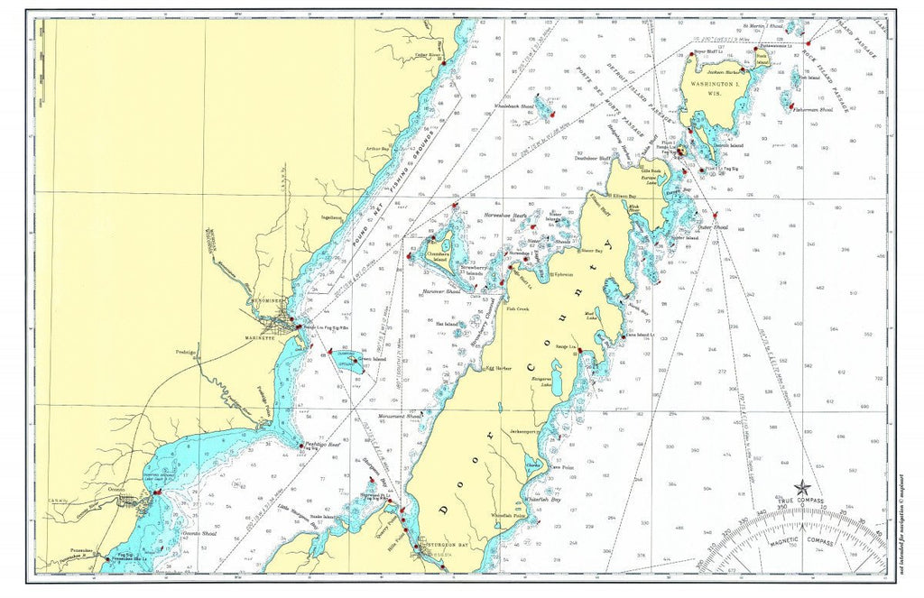 Door County Peninsula, Wisconsin Chart Placemat - Maritime Tribes USALaminated Placemat