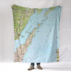 Door County, WI Vintage Topographical Map Blanket - Maritime Tribes USABlanket