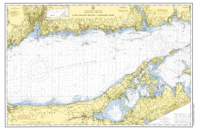 Eastern Long Island Sound, Connecticut & New York Placemat - Maritime Tribes USALaminated Placemat