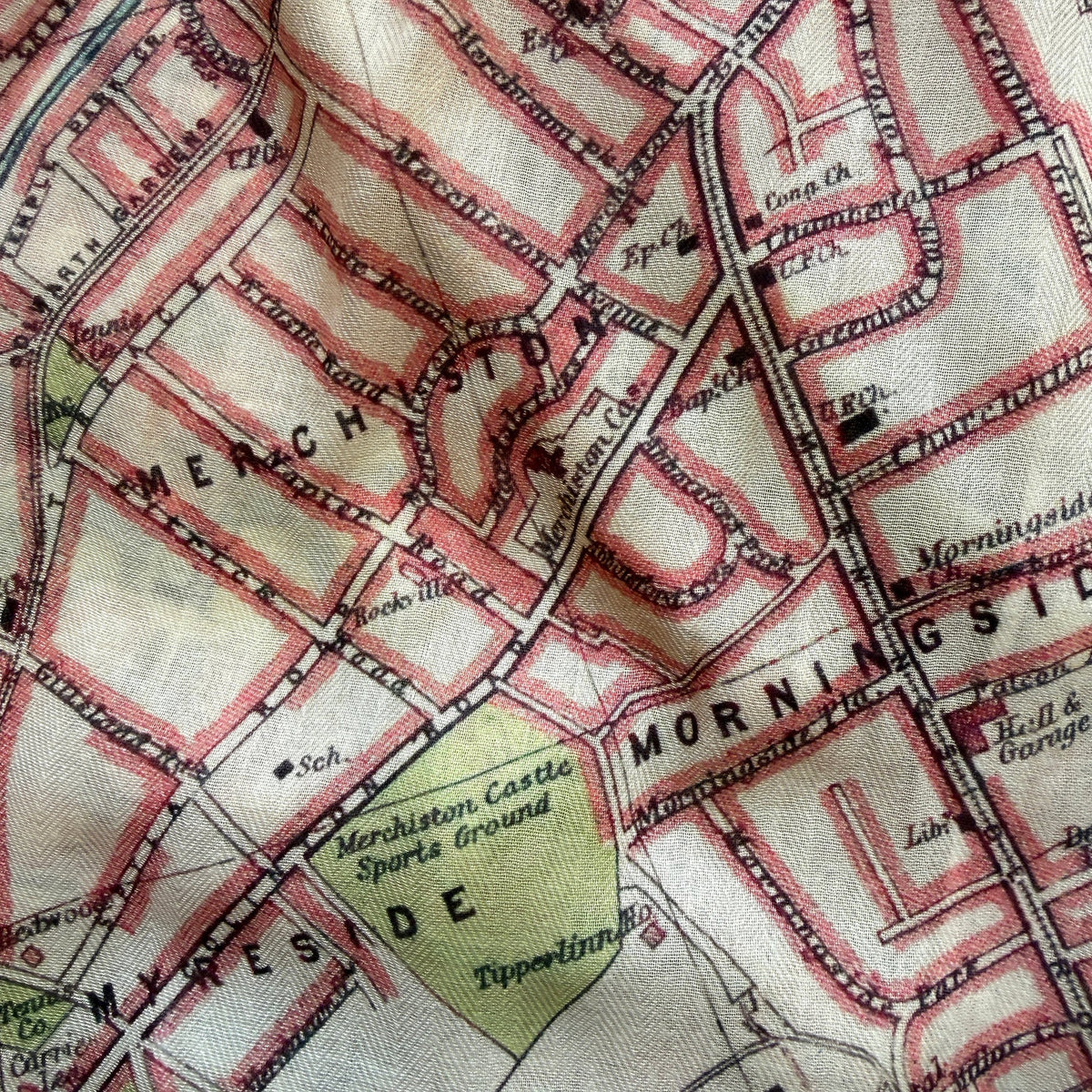 Edinburgh, Scotland Vintage City Map Scarf - Maritime Tribes USAScarf
