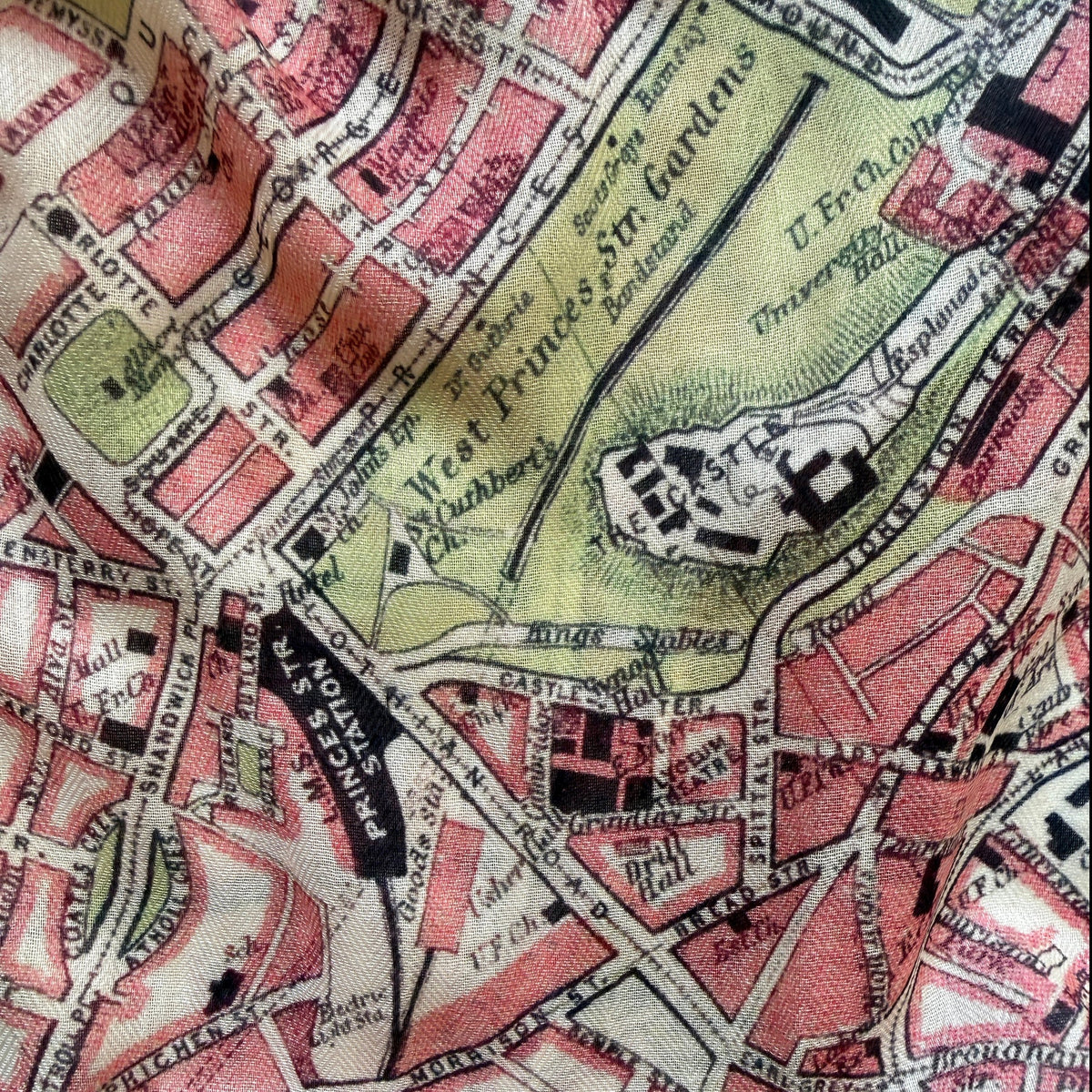 Edinburgh, Scotland Vintage City Map Scarf - Maritime Tribes USAScarf